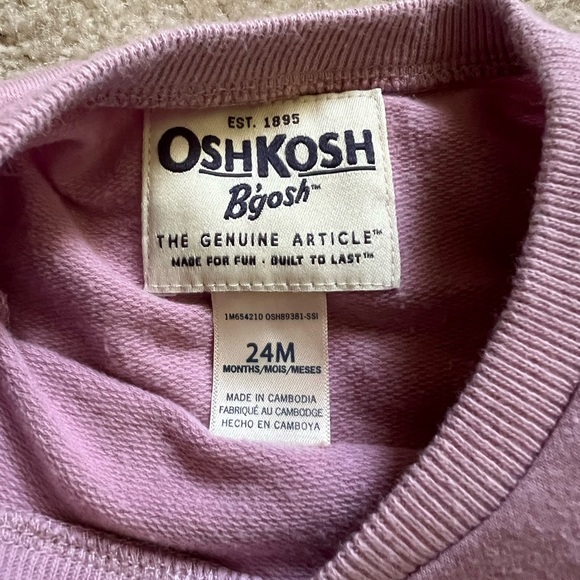 OshKosh B'gosh Lavender Ruffle Sweatshirt - Picture 2 of 5